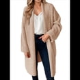 thumbnail image 2 of Cárdigan para Mujer, Grueso, Abierto, de Punto Holgado, de Gran Tamaño, para Otoño, Moderno, para Abrigo Caqui XL, 2 of 8