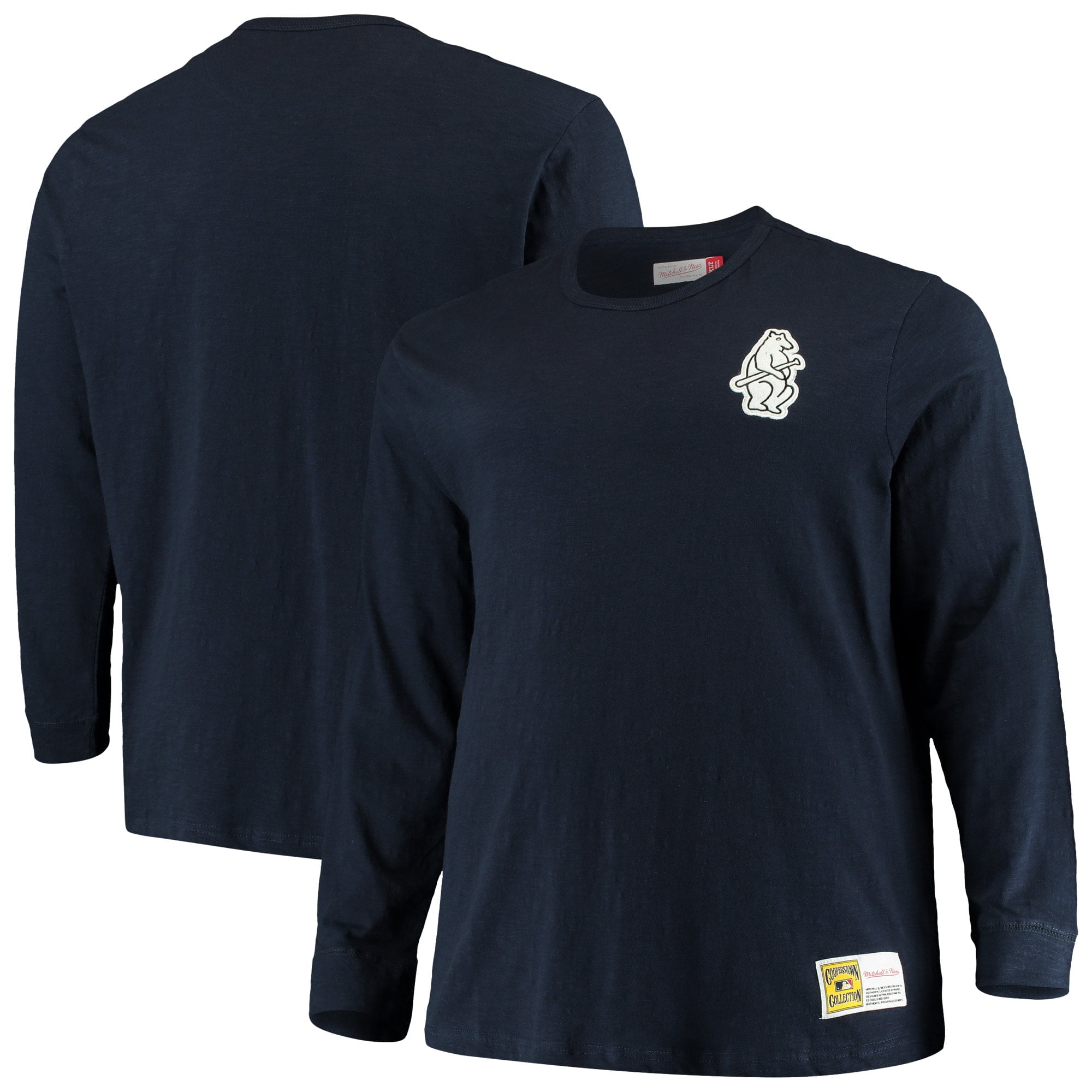 Chicago Cubs Mitchell & Ness Slub Long Sleeve T-Shirt - Navy - Walmart ...