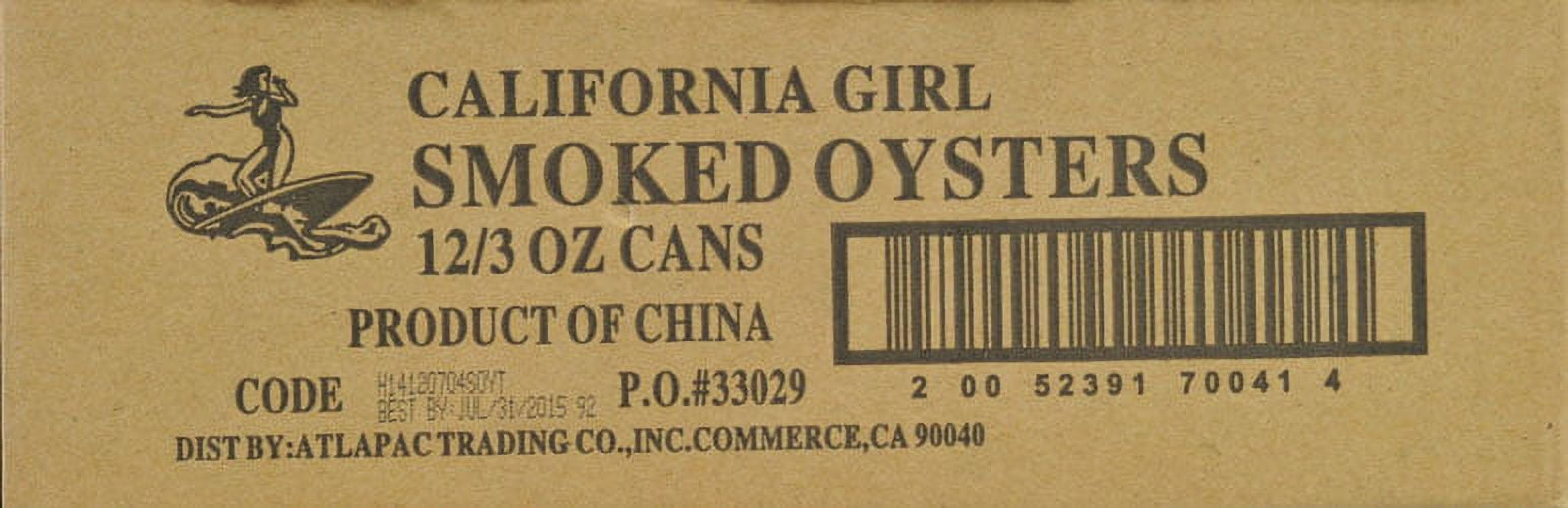 California Girl Salted Smoked Oysters in Cottonseed Oil, 3 oz