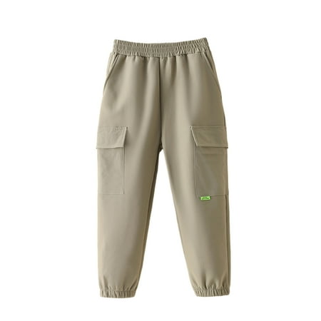 NAFUU Boys Cargo Jogger Pants Boys Winter Cargo Pants Thermal Insulated Trousers For Kids Cold Weather Outdoor Comfortable Casual Bottoms Comfort Trousers 8-10 Years