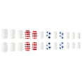 thumbnail image 3 of Independence Day Fake Nails Set, Red White Blue Star Pattern Nail Tips, Shiny Glitter Diamond Decoration, 24PCS Detachable Wearable Nails for National Day Celebration,C, 3 of 10