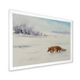 thumbnail image 2 of Designart 'Red Fox Running In White Snow in Countryside I' Farmhouse Framed Art Print, 2 of 4