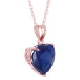 thumbnail image 2 of Galaxy Gold GG 14K Rose Gold 4.3 Carat Sapphire Heart Necklace - September Birthstone - Truth & Nobility - 16" to 24" - Fine Jewelry for Women, 2 of 5
