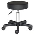 thumbnail image 4 of Tcbosik Rolling Swivel Stool with Wheels | 18.11"-24" Height-Adjustable Round Stool with PU Leather Cushioned Seat, for Drafting Massage Medical Tattoo Spa Shop Salon, Black, 4 of 8