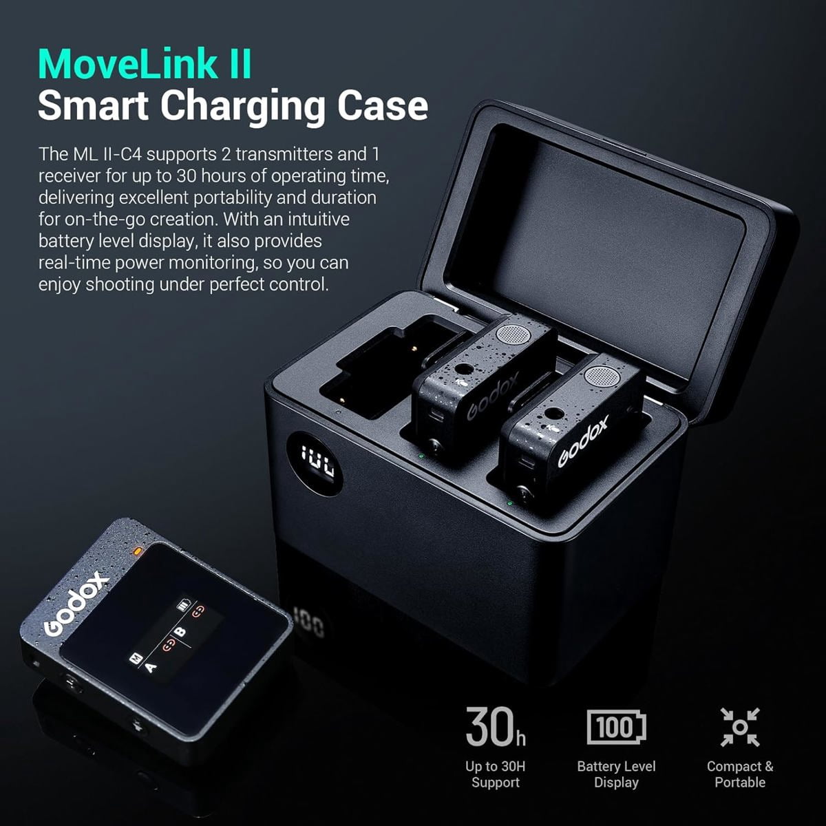 Godox ML II-C4 Charging Case for MoveLink II Wireless Lavalier Microphone