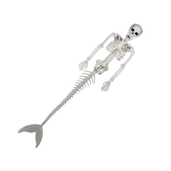 Matsuzay Tamaño de hueso de plástico de sirena, esqueleto plateado, para necesidades, decoración única de Halloween en múltiples Kits de decoración para fiestas