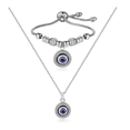 thumbnail image 1 of 2 Ojo Turco Collar Y Pulsera De Acero Inoxidable Para Mujer Malubero, color Plata, 1 of 5