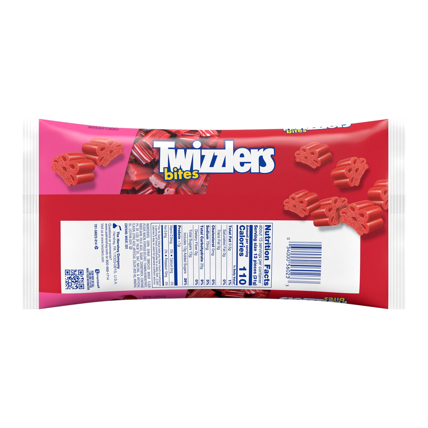 Twizzlers Bites Cherry Flavored Licorice Style Candy, Bag 16 oz (Pack of 4)