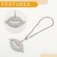 thumbnail image 5 of Unique Bargains 1 Pc Metal Faux Crystal Lips with Rhinestones Car Rear View Mirror Pendant Accessories Car Hanging Ornament Multicolor, 5 of 6