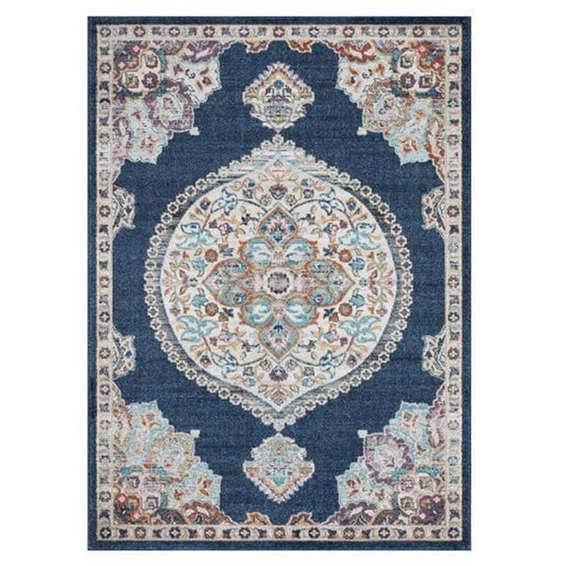 Concard Global Trading 72746 7 x 9 ft. Vintage Oushak Medallion Area Rug, Navy