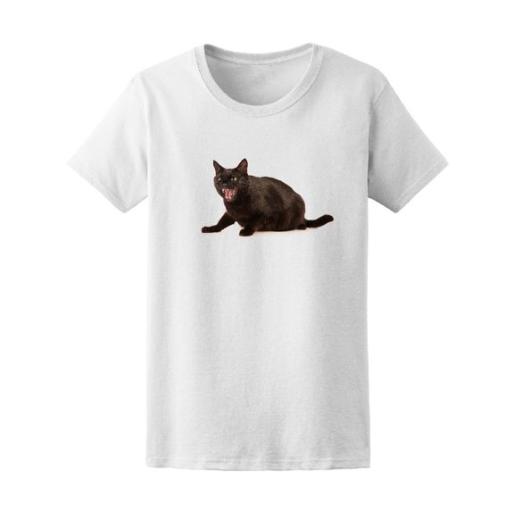 Hissing Black Cat T-Shirt Men -Image by Shutterstock, Male Medium