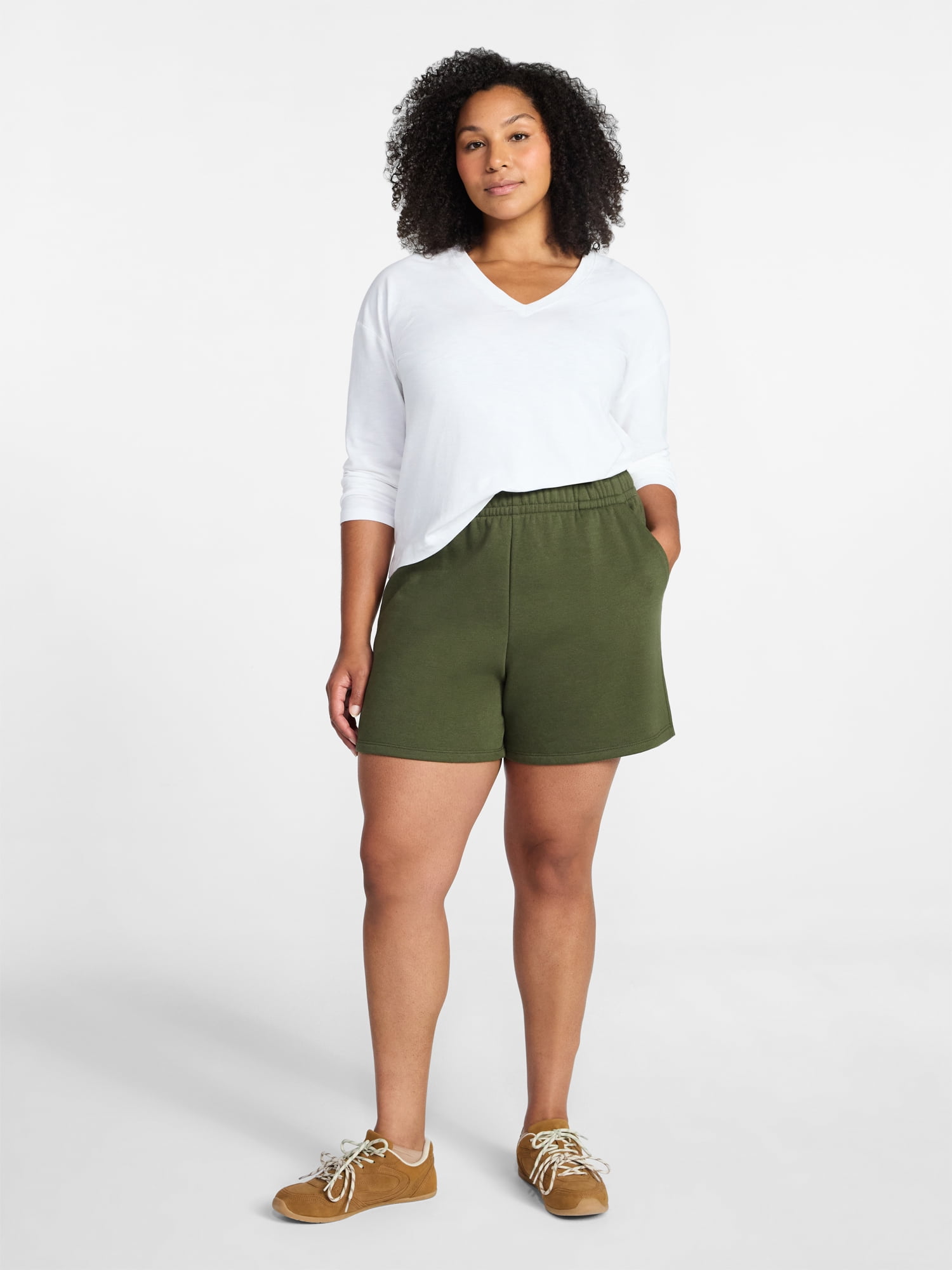 Time and Tru Women's Fleece Shorts, Size XS-XXXL