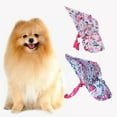 thumbnail image 3 of Adjustable Pet Sun Hat - Big Brim Floral Print Retro Cap for Cats and Dogs Dress Up, 3 of 8