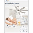 thumbnail image 3 of Zardon 62" Nickle Modern Ceiling Fan with Light and Remote Control, Reversible Quiet DC Motor, Bright LED Light, 6-Speed, Timer for Bedroom, Living Room, 3 of 8