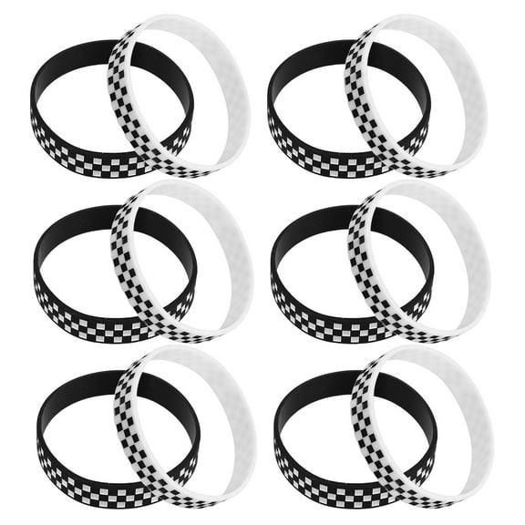 Hemobllo 12Pcs Decorative Wrist Wristband For Sports Enthusiasts Black White Silicone Bracelets