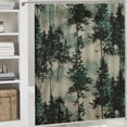 thumbnail image 6 of Awypu Bathroom Decoration Waterproof Shower Curtain Indigo Hill Forest Pine Trees Nature Woodland Mountain Print White, 6 of 7