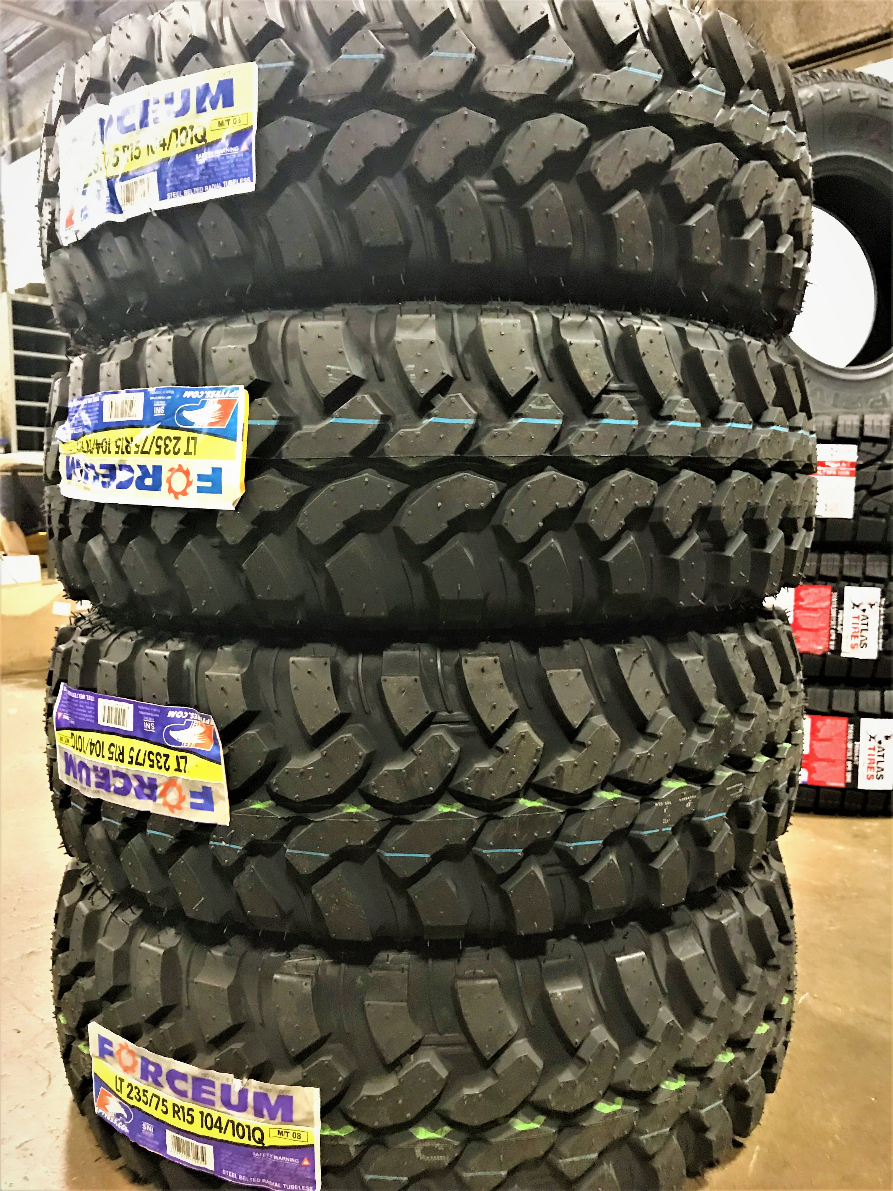 Set of 4 (FOUR) Forceum M/T 08 LT235/75R15 Load C 6 Ply MT Mud Tire