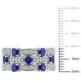 thumbnail image 6 of Created Forever Women's Created Blue Sapphire and Lab Grown Diamond Sterling Silver Triple Row Ring, 6 of 9
