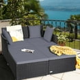thumbnail image 1 of Costway Lit de Jour en Rotin pour Patio Extérieur avec Coussins et Oreillers, Mobilier de Sofa, 1 of 10