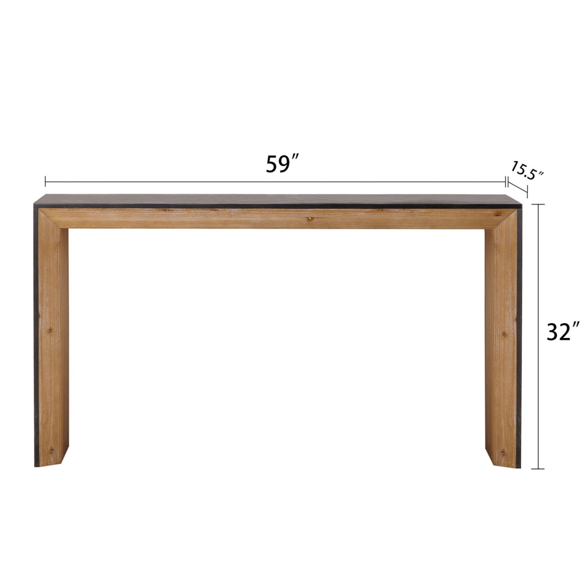 59in Modern Wood Console Table, Entryway Table, Sofa Table, Rustic & Contemporary Design (Natural)