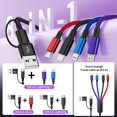thumbnail image 2 of Cable de carga Firsting, 4 en 2, multipuerto, 1,5 m, trenzado de nailon, 2 of 9