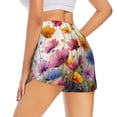 thumbnail image 3 of Goofa Colorful Wildflower Meadow Printed Women 2 in 1 Running Shorts,Quick Dry Athletic Workout Shorts,High Waisted Athletic Shorts with Liner Pockets-Medium, 3 of 9