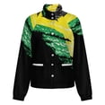 thumbnail image 5 of Jackets for Women Winter Coat Jackets Flannel Stand Collar Jacket(Jamaica Flag,Size:S-4XL), 5 of 7