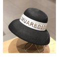 thumbnail image 3 of Sombrero de paja con letras Vintage para mujer, sombrilla de lino con fragancia para vacaciones, playa, Verano, 3 of 4