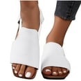 thumbnail image 4 of Womens Sandals Beach, Xunlbb Women's Fashion Casual Spring And Summer New Hollow Elastic Solid Color Slip-On Sandals(White,Size:37), 4 of 9
