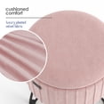 thumbnail image 2 of Hearth & Harbor Round Ottoman with Storage, Luxurious Foot Stool and Chic Vanity Stool with Storage, Elegant Pleated Velvet Pink, 2 of 8
