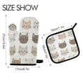 thumbnail image 2 of Yayeee Oven Mitts and Pot Holder Set of 4 Heat Resistant Kitchen Gloves Baking Hot Pad, Light Gray Cat Pattern, 2 of 5