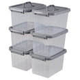 thumbnail image 1 of Pekky 5.5 Quart Plastic Latching Storage Bin with Handle 6 Packs Small Stackable Container Box, 1 of 5