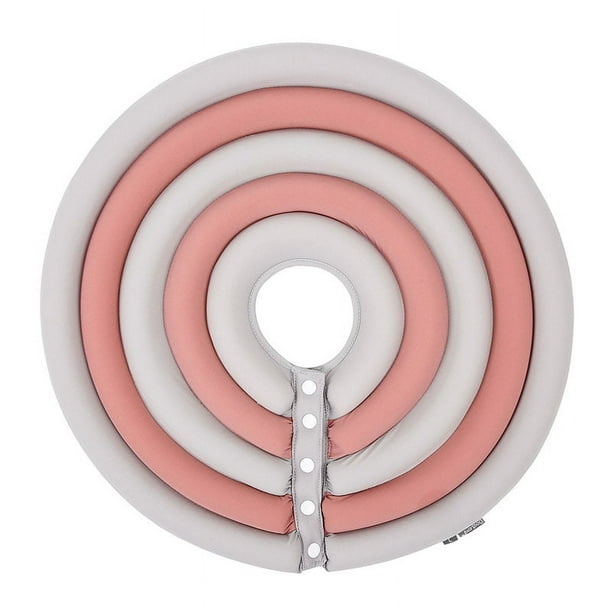 Collar suave y cálido para gatos, diseño isabelino para gatos y perros pequeños, prevención de mordeduras y lamidos para curación, protección segura contra el frío, gris o rosa, talla M