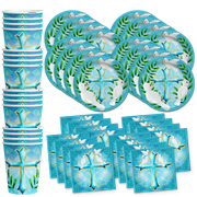Baptism Boy Party Supplies Set Plates Napkins Cups Tableware Kit for 16 …