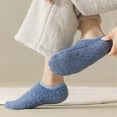 thumbnail image 2 of Women's 3-Pack Fuzzy Grip Socks Low Cut Non-Slip Soft Lounge Slipper Socks - Multicolored-3, 2 of 3