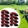 thumbnail image 6 of BAOSITY 9 Pieces Golf Iron Headcovers Golf Club Head Covers Irons Portable Golfer Equipment with Number Tags Golf Iron Head Protector Black Red, 6 of 8