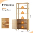 thumbnail image 5 of Ktaxon Fluted 6-Tier Bookshelf, 71" Modern Sturdy Bookcase with Storage Cabinet, Oak, 5 of 15