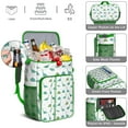 thumbnail image 5 of Travel Cooler Bag - White Cartoon Dinosaurs Geometric Pattern Camping Beer Cooler Backpack with Bottle Opener- Waterproof Insulated Picnic Backpacks - Cooler Bag for Beach, 5 of 6