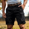 thumbnail image 4 of Men Cargo Shorts with Pockets Knee Length Lightweight Cargo Shorts for Golf Outdoor Work Shorts (Black XXXL), 4 of 6