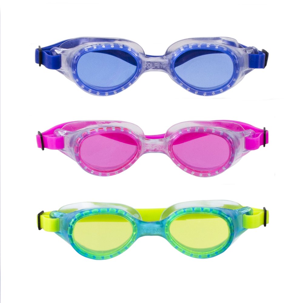 Youth 3 Pack Swim Goggle Blue, Lime & Pink