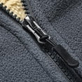 thumbnail image 6 of Levmjia Men's Heavyweight Polar Fleece Jacket Solid Color Zip Up Stand Collar Long Sleeve Coat Plush Lined Warm Outerwear Plus Size M-5XL, 6 of 8