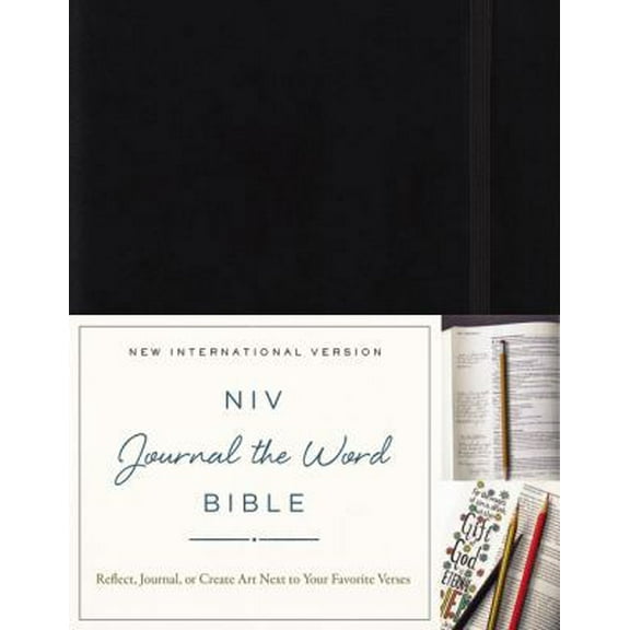 Pre-Owned NIV, Journal the Word Bible, Hardcover, Black: Reflect, Journal, or Create Art Next to Your Favorite Verses (Hardcover) 031044554X 9780310445548