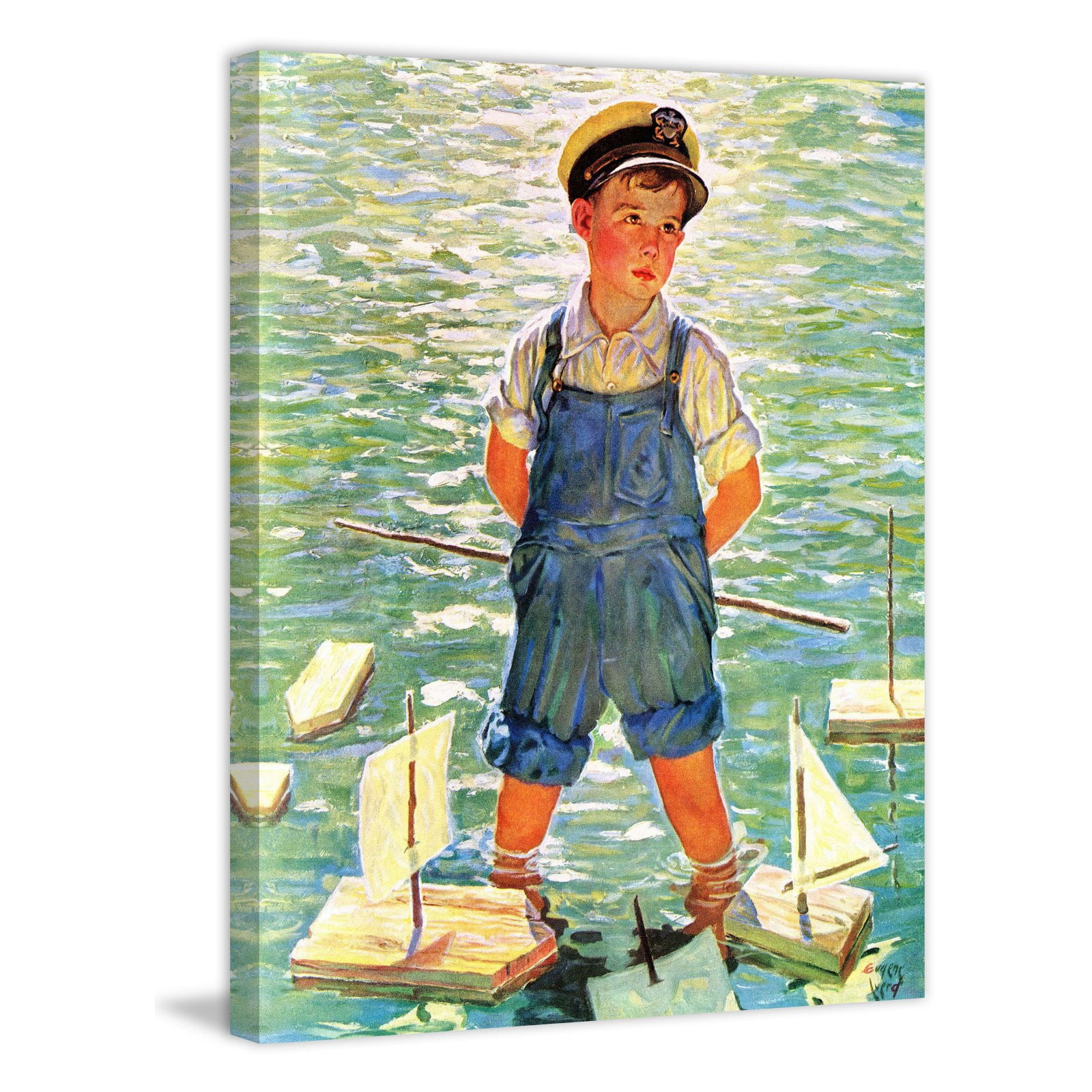 "Toy Boats" Painting Print on Wrapped Canvas