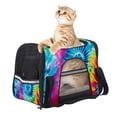 thumbnail image 6 of Tie Dye Dog Travel Bag - Durable 900D Oxford Cloth Pet Carrier with Sherpa Base and Nylon Webbing Handle - 17x10x11.8 in / 43x26x30 cm - Comfortable and Stylish Pet Tote for Small to Medium Pets, 6 of 7
