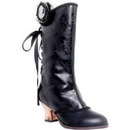 Granny Shoes - CLARA-BLK-9-Clara Granny Boot, Black-9 in.
