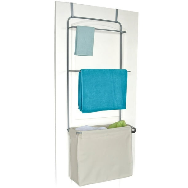 Homz OvertheDoor Towel and Garment Organizer with Laundry Bag
