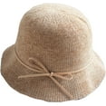 thumbnail image 6 of CoCopeaunts Bucket Hats for Women Autumn Winter Fashion Bow Lacing Strap Sweet Dome Basin Hat Solid Color Warm Fisherman Hat, 6 of 8