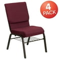 thumbnail image 2 of Flash Furniture Burgundy Fabric Church Chair,PK4 4-XU-CH-60096-BYXY56-BAS-GG, 2 of 7
