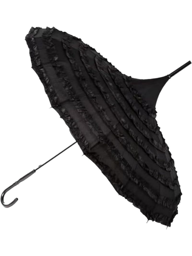 Clifton Umbrellas Ombrello Nero A Pagoda Con Volant – Automatico 16 Stecche Diametro 100 Cm - 2