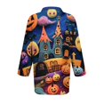 thumbnail image 5 of Mohiass Halloween Shirt Women 3/4 Sleeve Horror Pumpkin Polo Shirt Lapel Scary Witch Tops Button Collared Funny Ghost Blouse Orange 3XL, 5 of 5